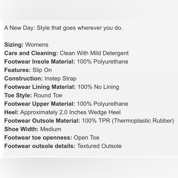 A NEW DAY PRIM BLACK BRAIDED PLATFORM SLIDE IN SANDALS SIZE 7 - Picture 2 of 12